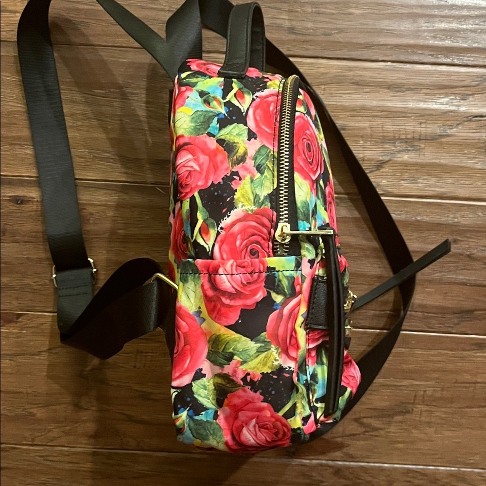 Juicy Couture Black Multi Rose Mini Backpack - Picture 3 of 9